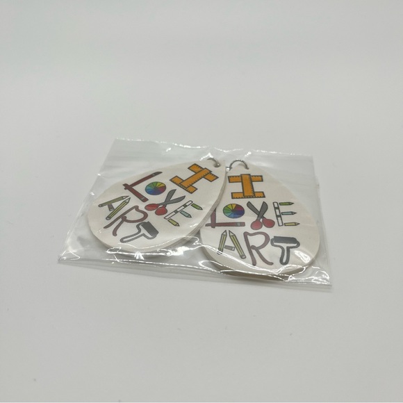 School Teacher Dangle Earrings Lightweight Faux Leather Set 7 Pairs Fun Design - Picture 3 of 7